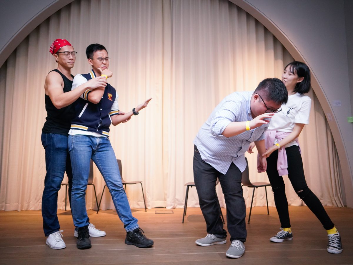Ivan doing improv comedy